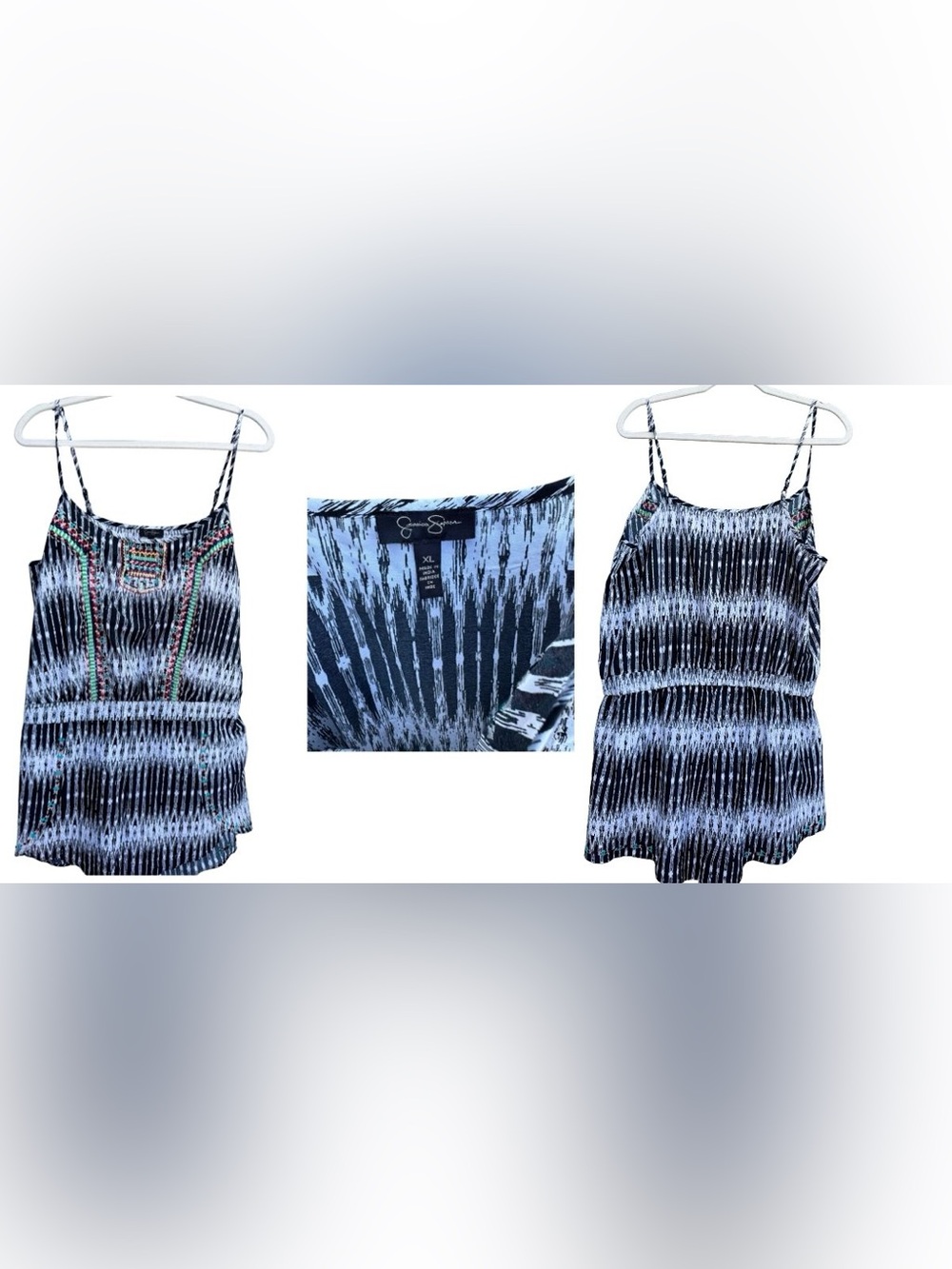 Jessica Simpson Black & White Graphic One-Piece Bodysuit